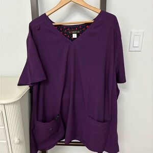 3 Koi Basics scrub tops! Plus Size 5X red, purple, and gray. Almost new!